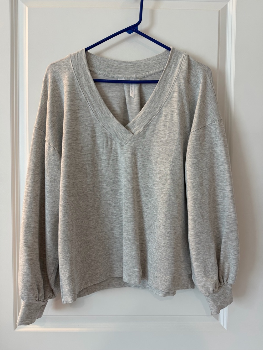 Travis Mathew Women's V‑Neck Pullover Sweatshirt in Light Gray